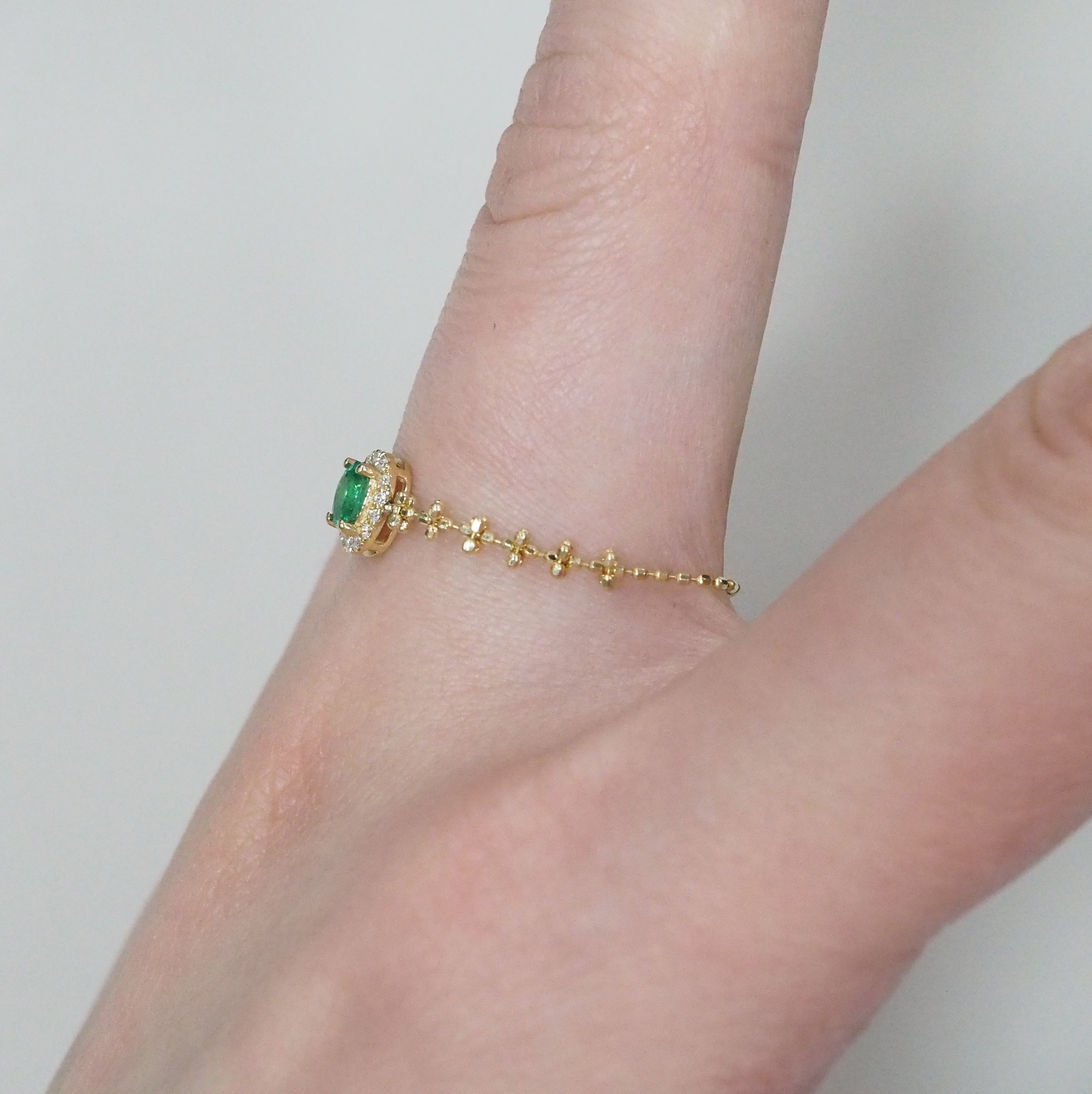 Кольцо из желтого золота с изумрудом